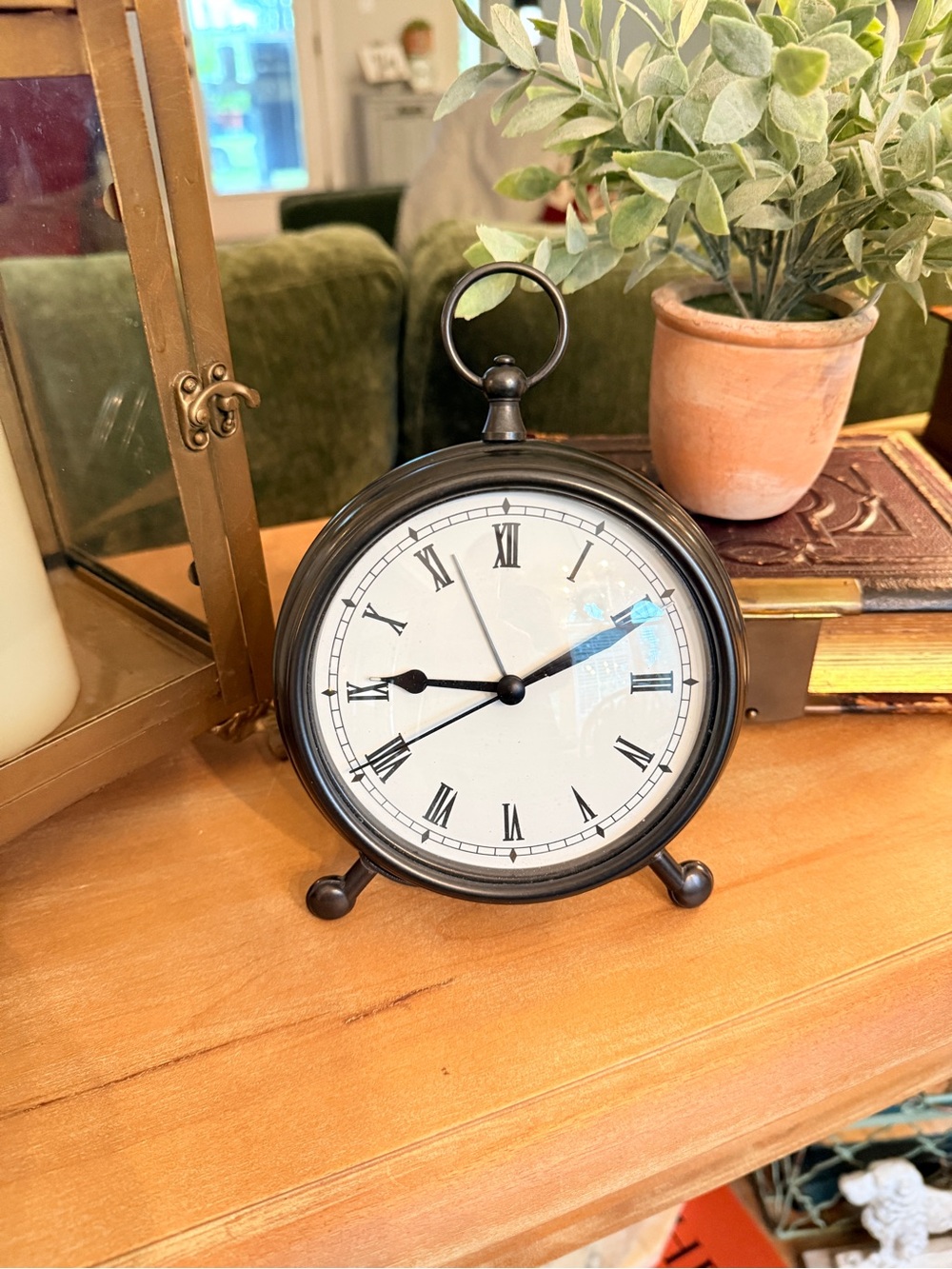 Pottery Barn Bronze Table Clock Pocket Watch - Picture 8 of 16